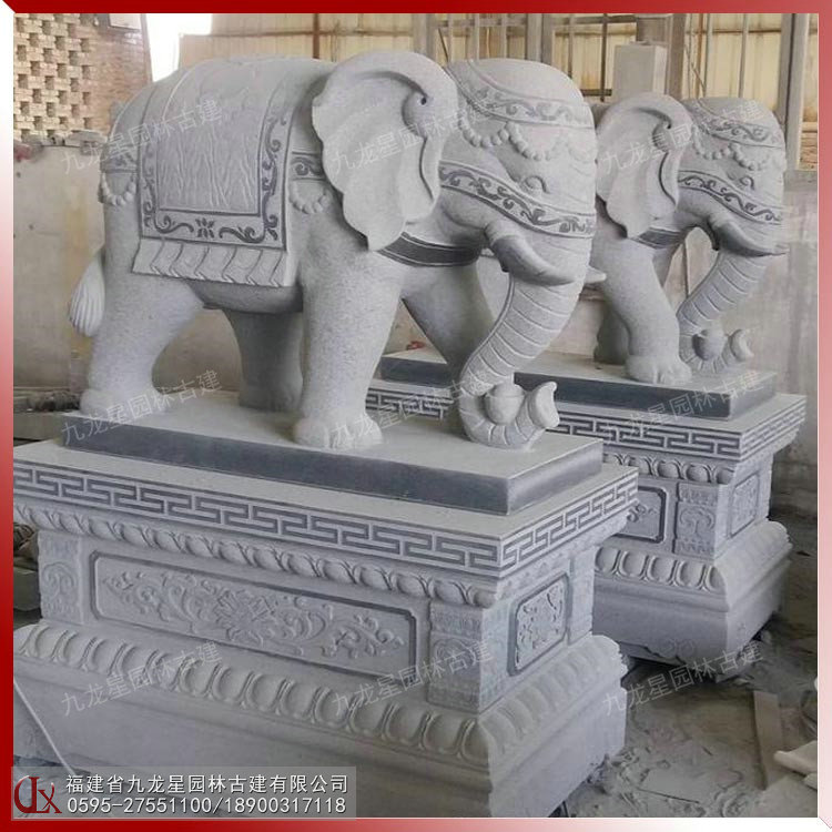 石雕寺廟大象圖片