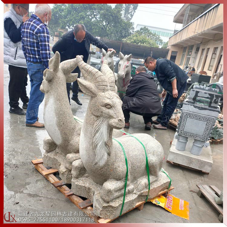 墓地石雕羊圖片.jpg